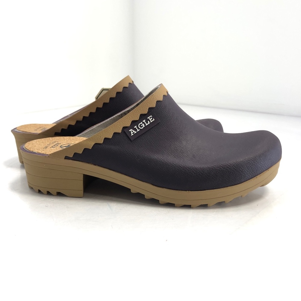 NWT Aigle "Victorine Sabot" in Aubergine